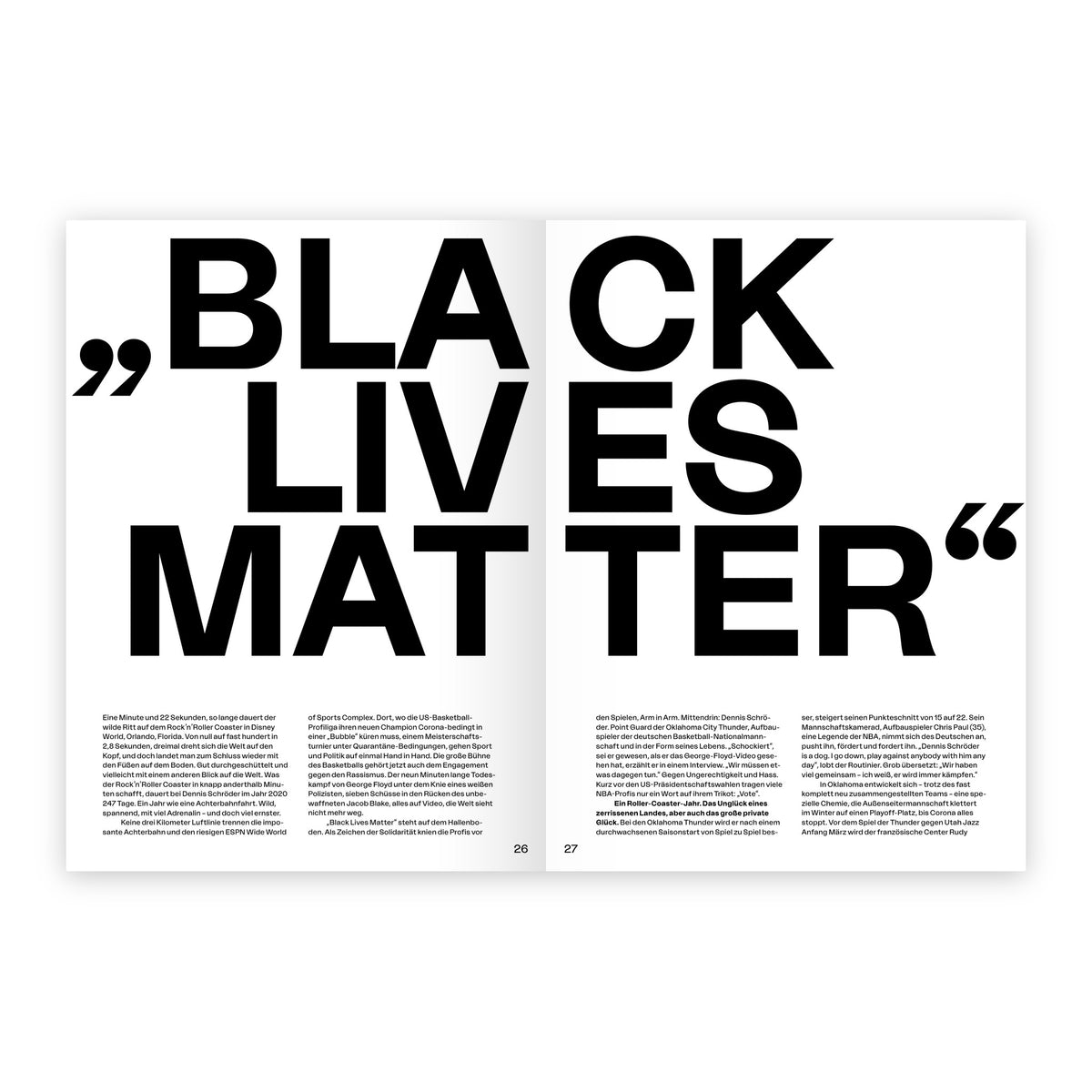 20.20 – Auf dem (Um)weg nach Tokio, Seite 26/27: Black Lives Matter