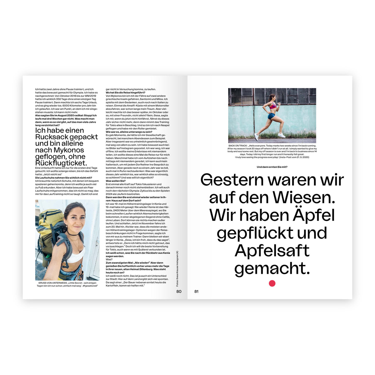 20.20 – Auf dem (Um)weg nach Tokio, Seite 80/81: Gesa Krause