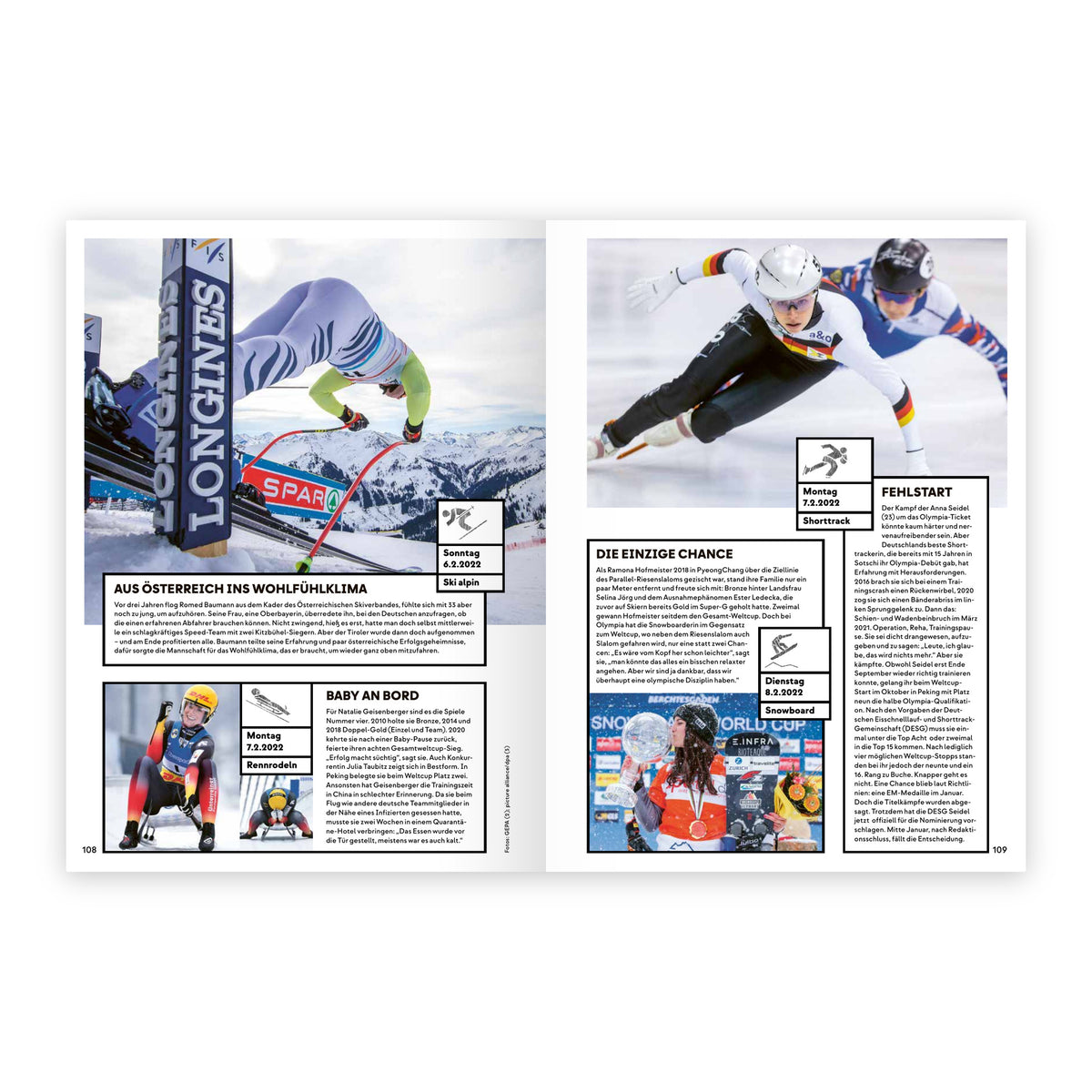 PEKING.22 – Das Magazin der Winterstars, Seite 108/109: Kalender