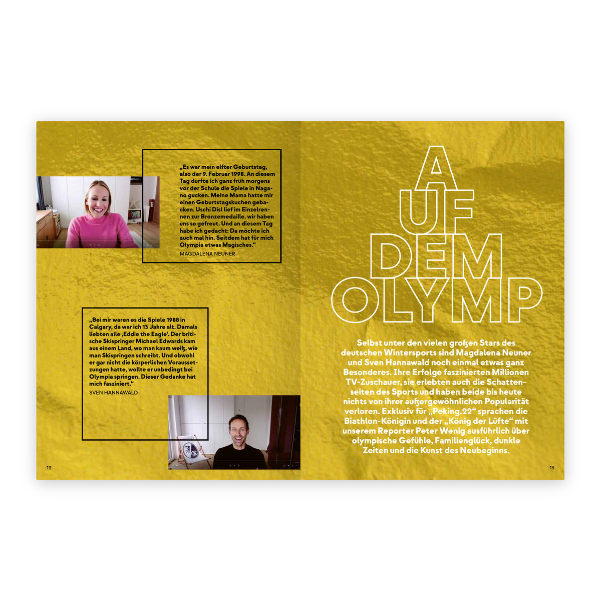 PEKING.22 – Das Magazin der Winterstars, Seite 12/13: Auf dem Olymp