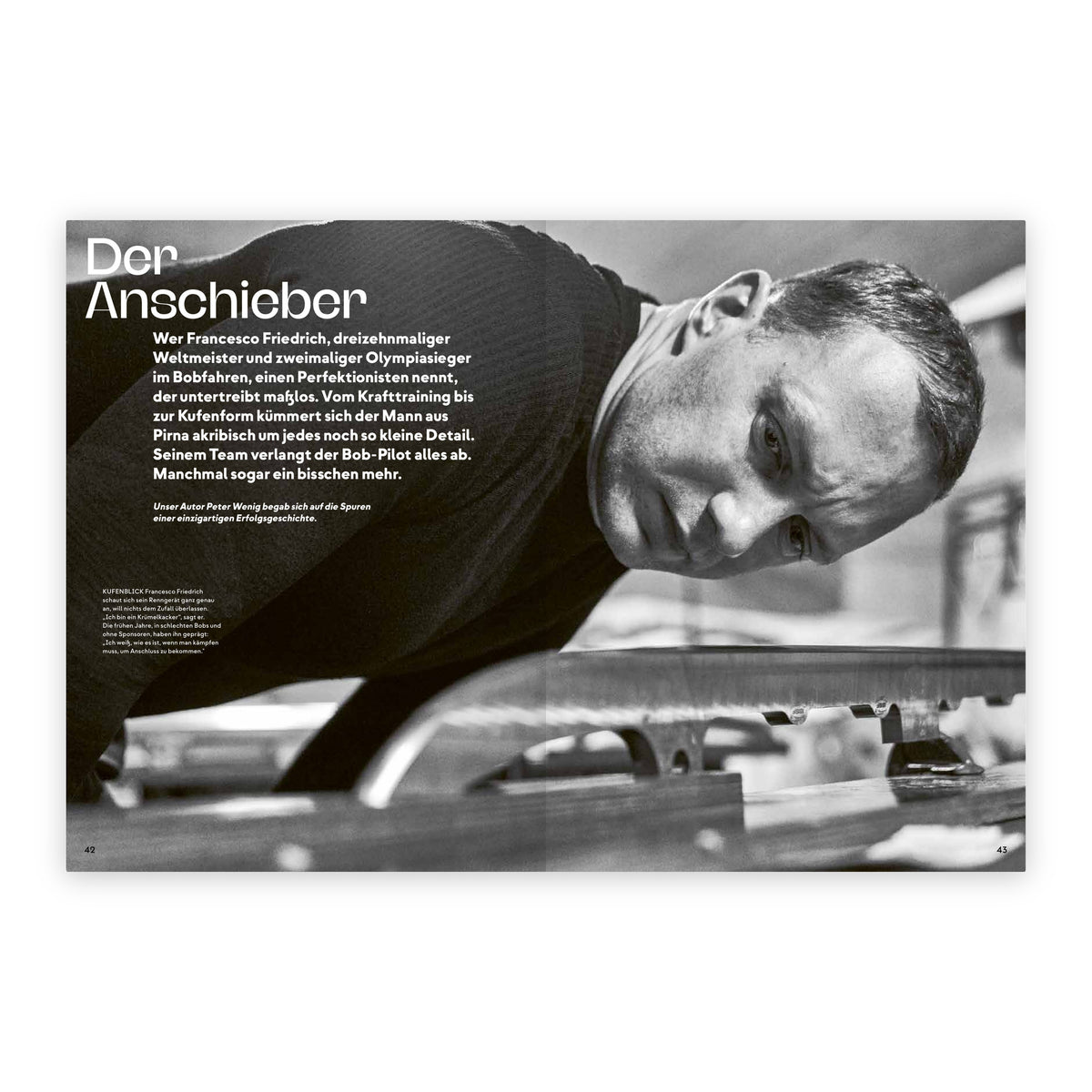 PEKING.22 – Das Magazin der Winterstars, Seite 42/43: Der Anschieber